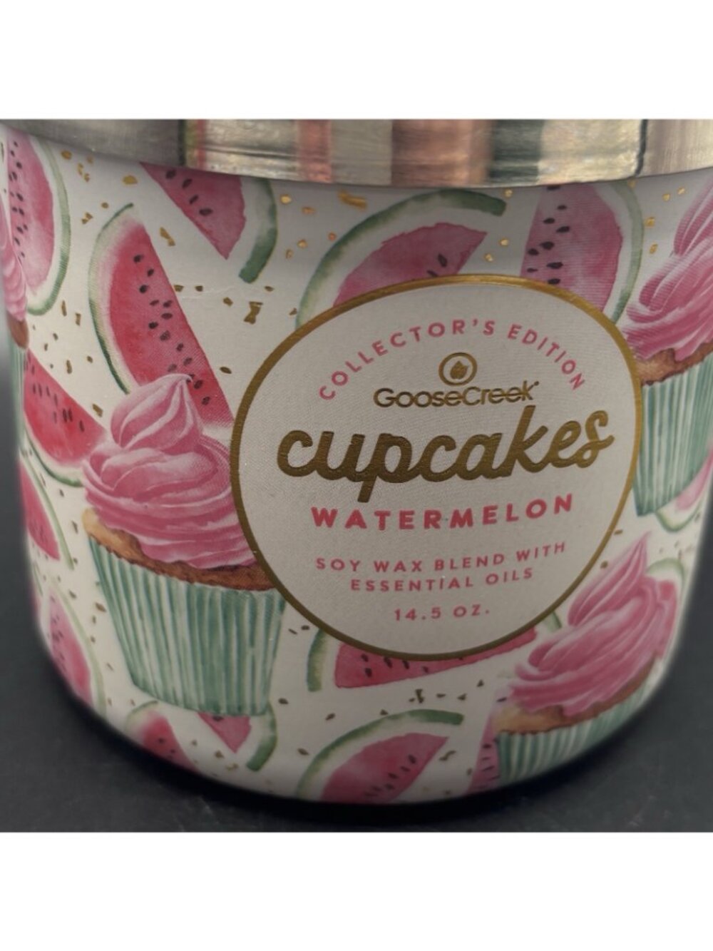 Goose Creek Watermelon Cupcakes 3 Wick Candle 14.5 oz Fruity Gourmand Bakery - Picture 6 of 16